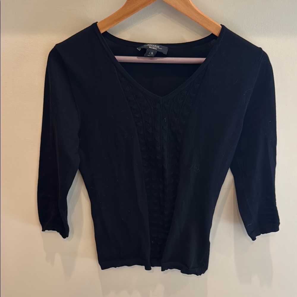 MaxMara Black V-Neck Sweater